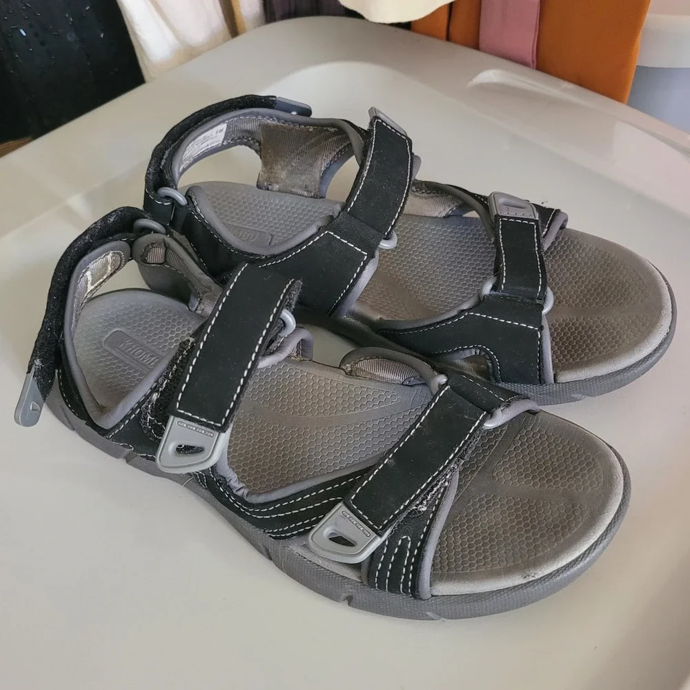 Khombu Sport Sandals 6‎ Black Gray Adjustable Straps Outdoor Comfort Waterproof